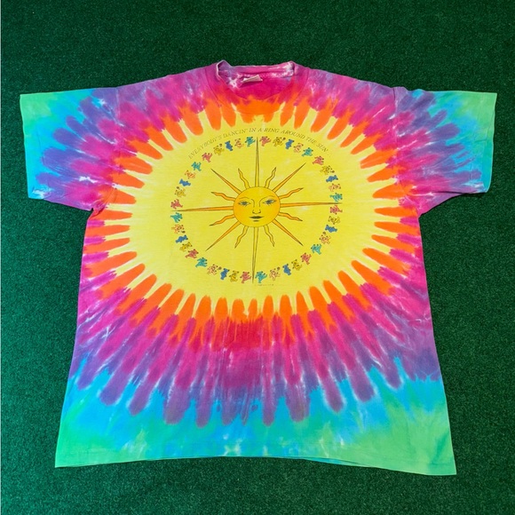 1988 80s The Grateful Dead Tie Dye t-shirt rare band tee large Ring Around Sun